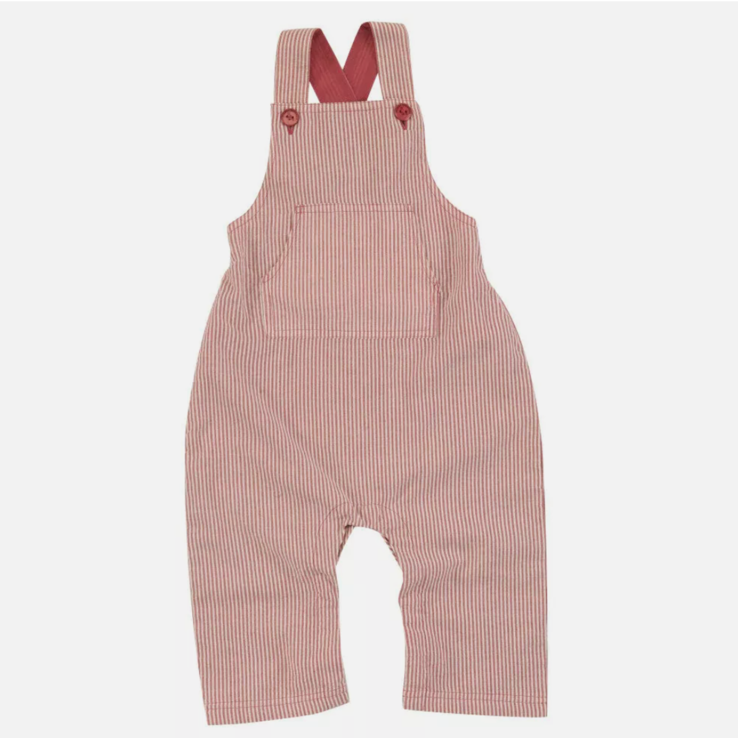 Baby seersucker dungarees - pink