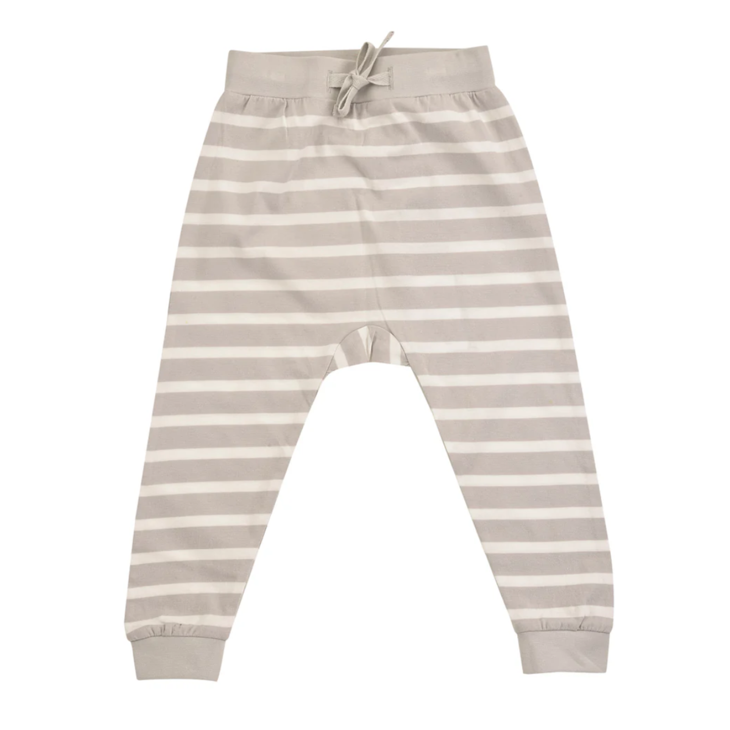 Breton stripe joggers - pebble/white