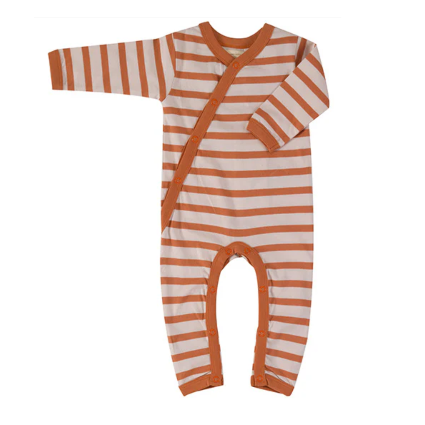 Kimono orange & white Breton stripe romper