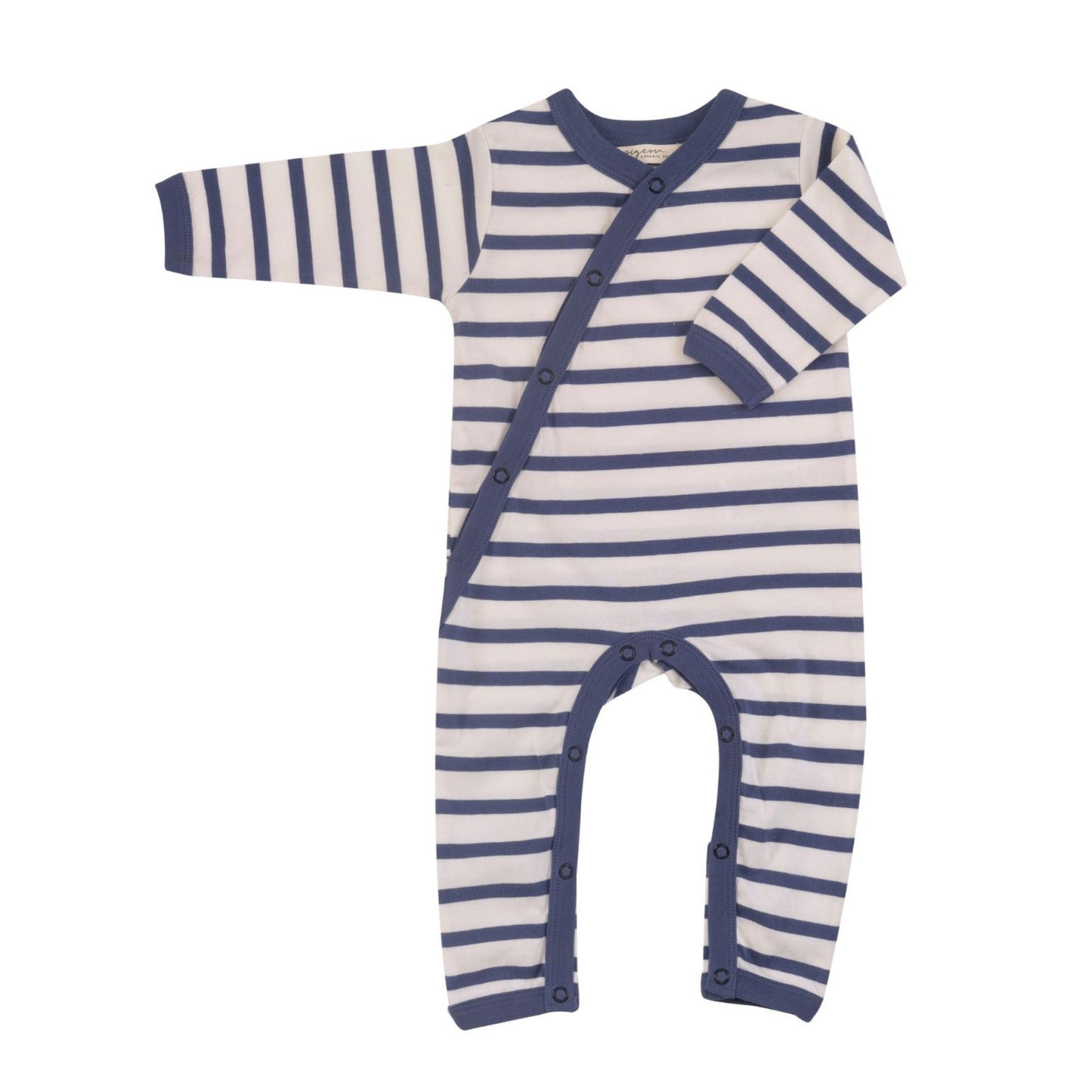 Kimono navy & white Breton stripe romper