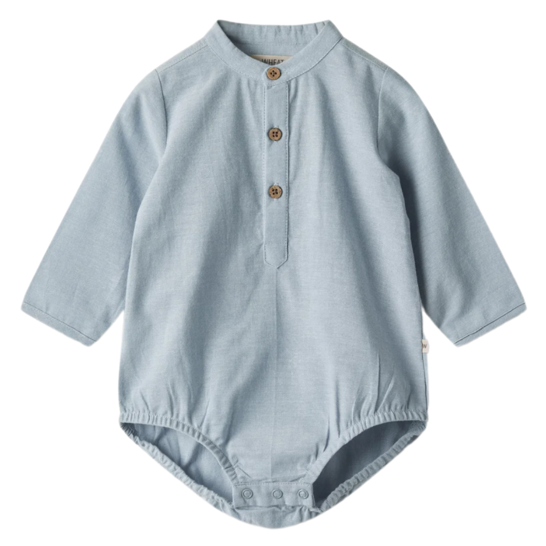 Victor romper shirt - blue waves