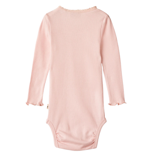 Lotta long sleeve rib bodysuit - rose ballet