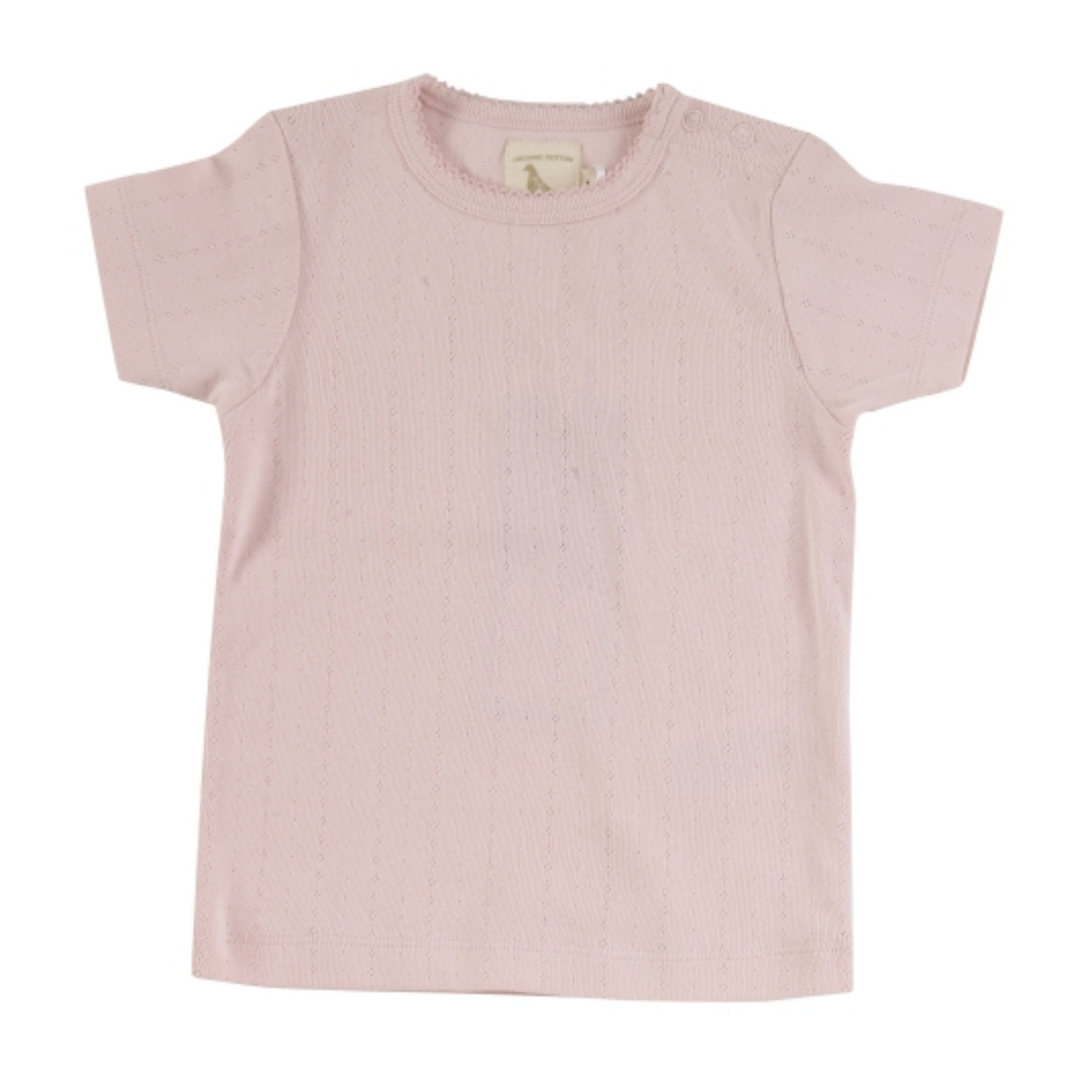 Pink pointelle t-shirt