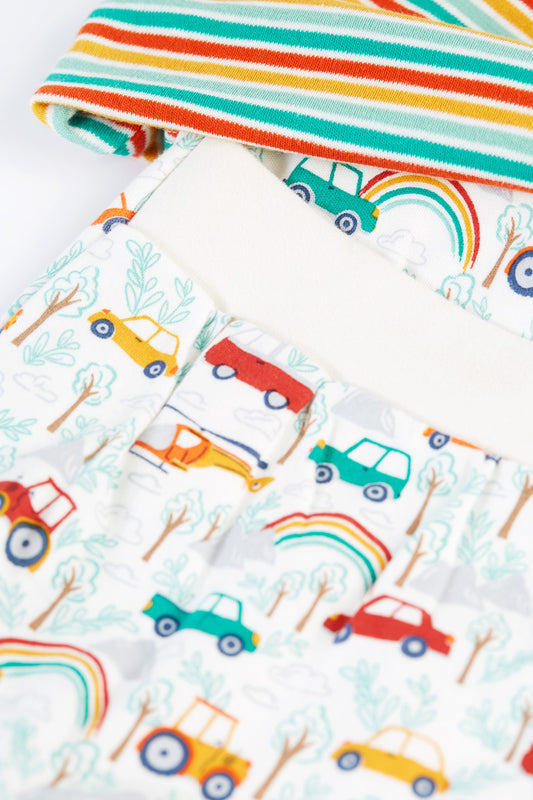 Brooke Let's go! Iguana stripe easy dressing babygrow