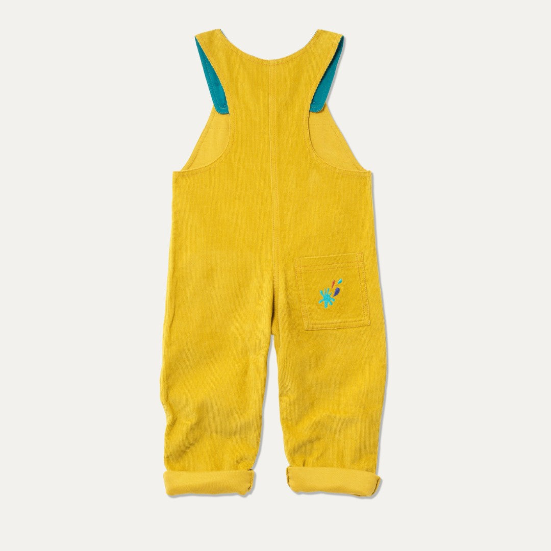 Yellow Cord Dungarees: Highland Cow