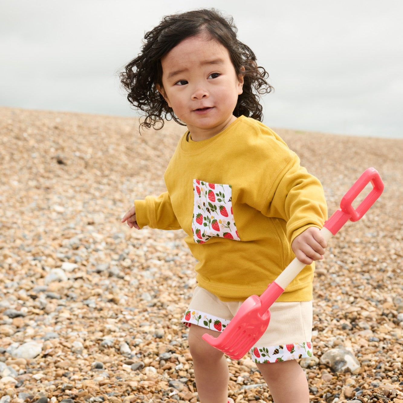 Strawberry fields honey reversible sweatshirt