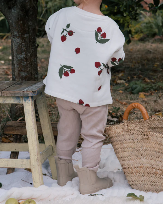 Neutral ribbed leggings - greige