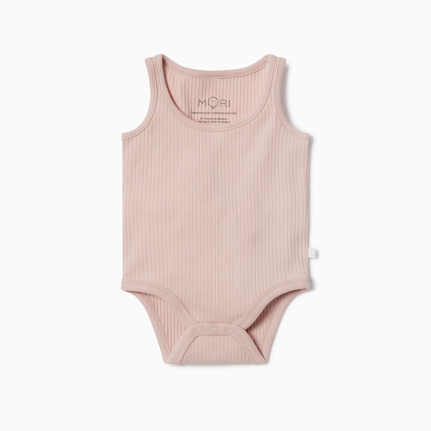 Ribbed sleeveless bodysuit - blush