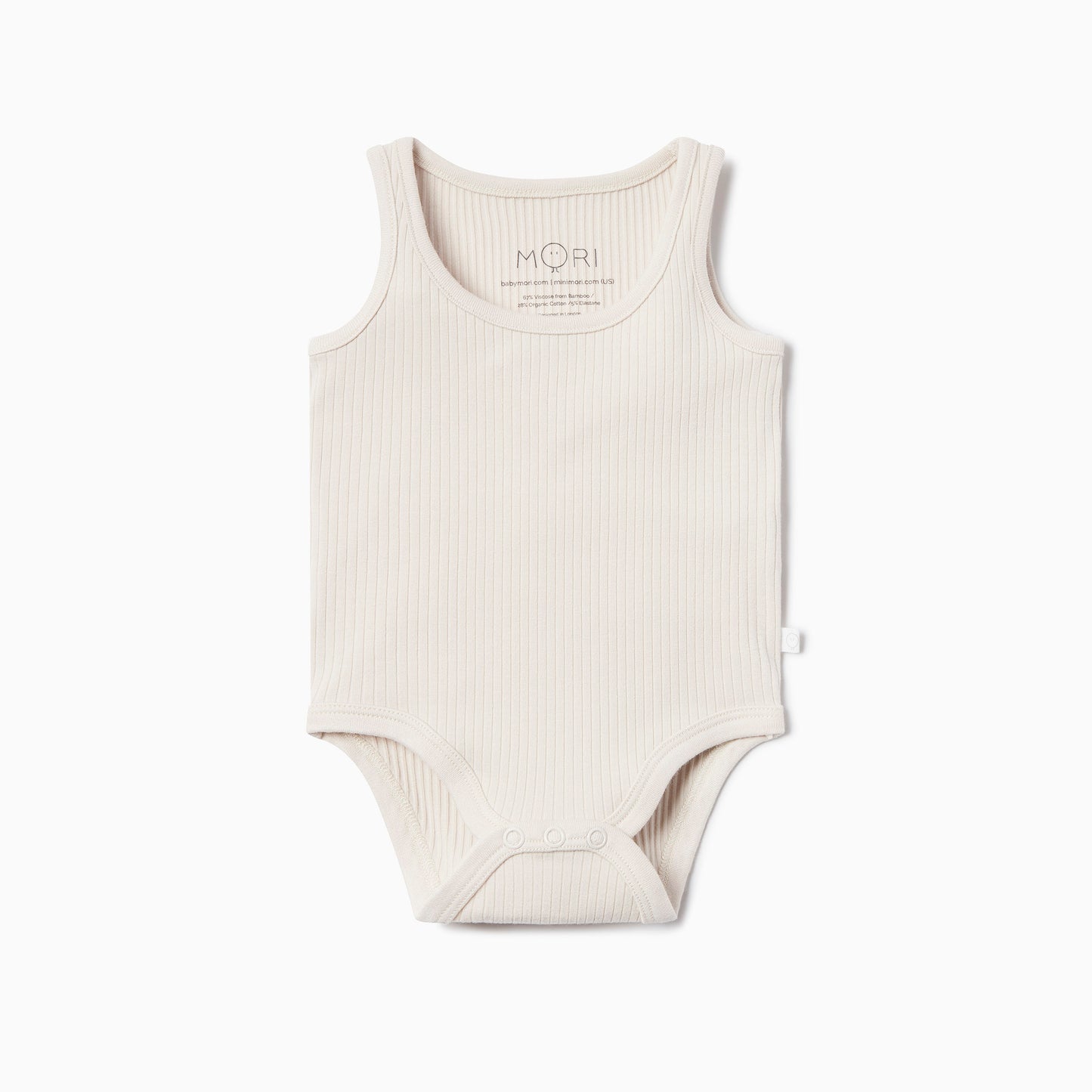 Ribbed sleeveless bodysuit - ecru