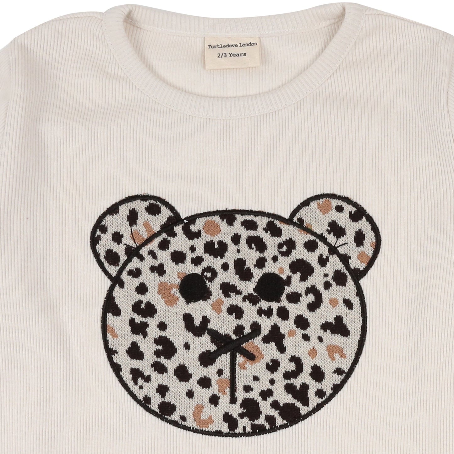 Animal jacquard applique bear top