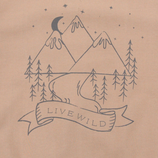 Mountain scene motif sweatshirt