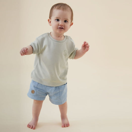 Drop shoulder t-shirt - green - Borro - rent baby kids clothes