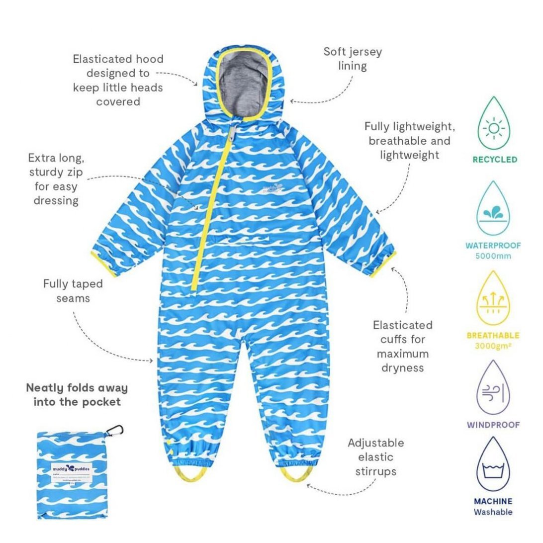 Ecolight blue waves puddlesuit - Borro - rent baby kids clothes