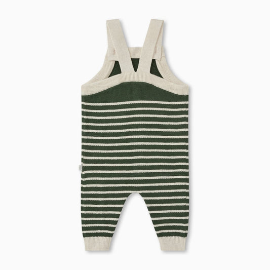 Knitted stripe dungarees - thyme - Borro - rent baby kids clothes