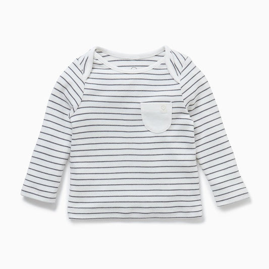 Long sleeve t-shirt - grey stripe - Borro - rent baby kids clothes