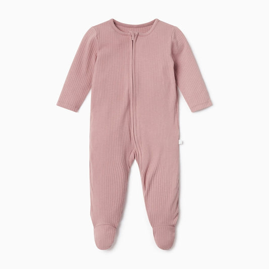Ribbed double zip sleepsuit - rose - Borro - rent baby kids clothes