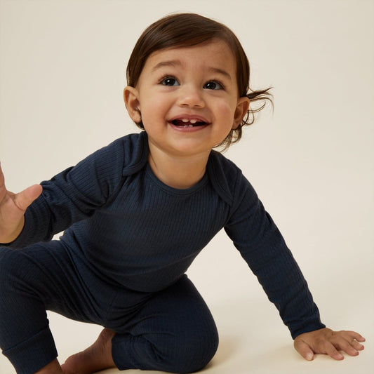 Ribbed leggings - navy - Borro - rent baby kids clothes