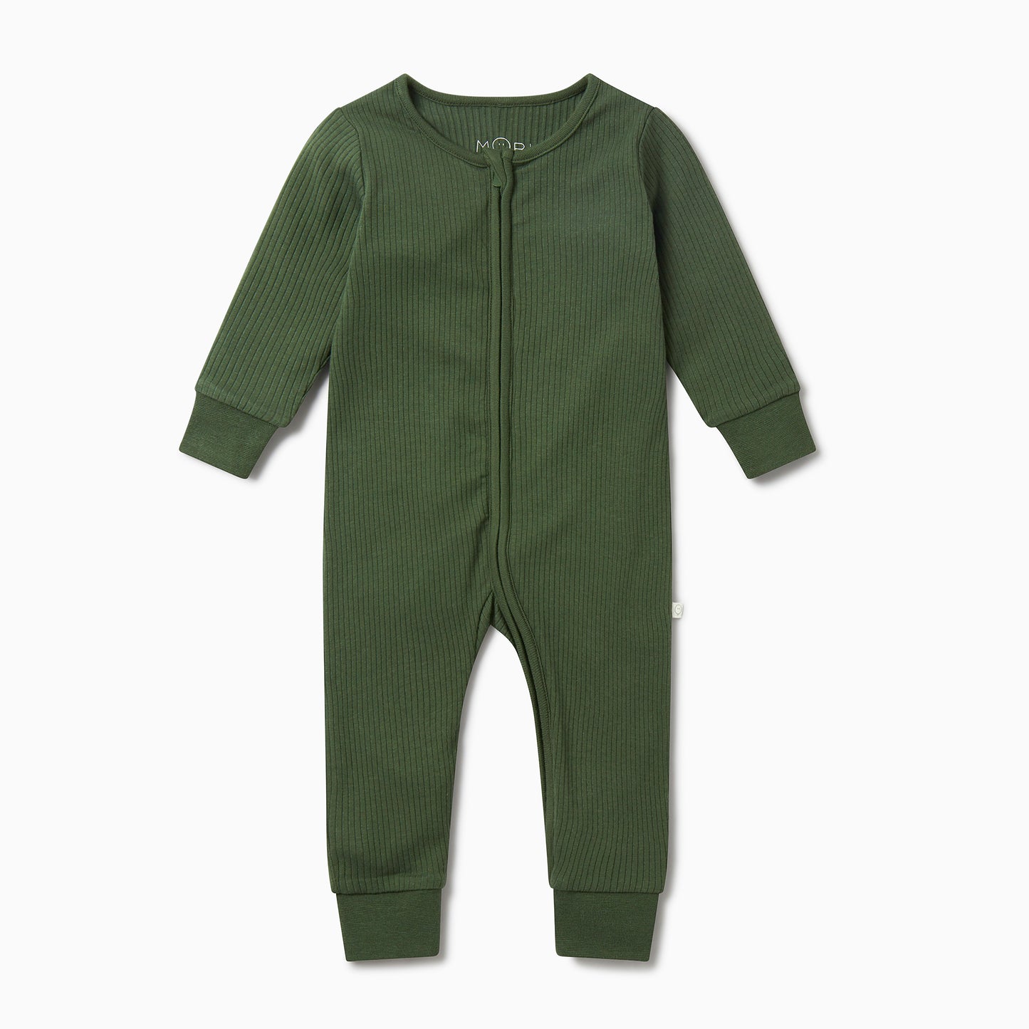 Ribbed double zip sleepsuit - pine