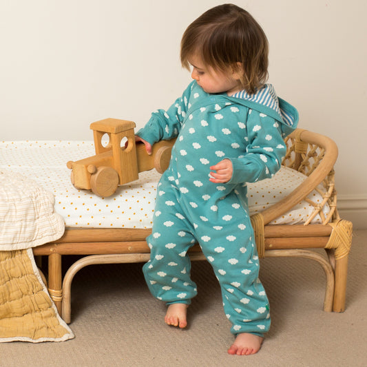 Fluffy cloud reversible snug as a bug suit baby