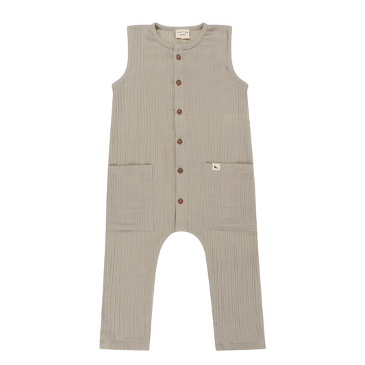 Gauze dungarees front