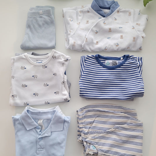 Stripy blue bundle - 10 items