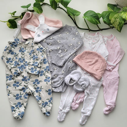 Newborn pink bundle - 7 items