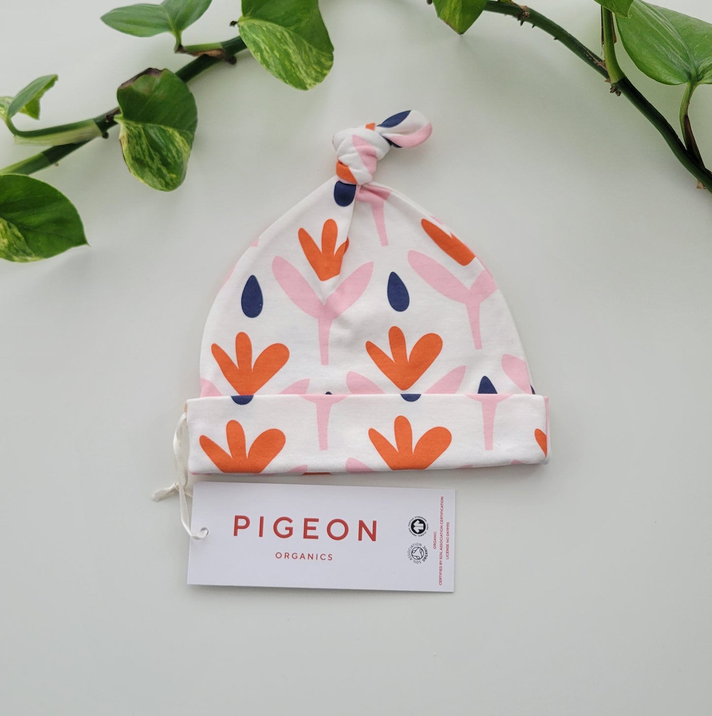 Floral orange hat