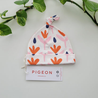Floral orange hat