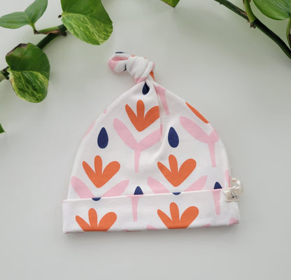 Floral orange hat