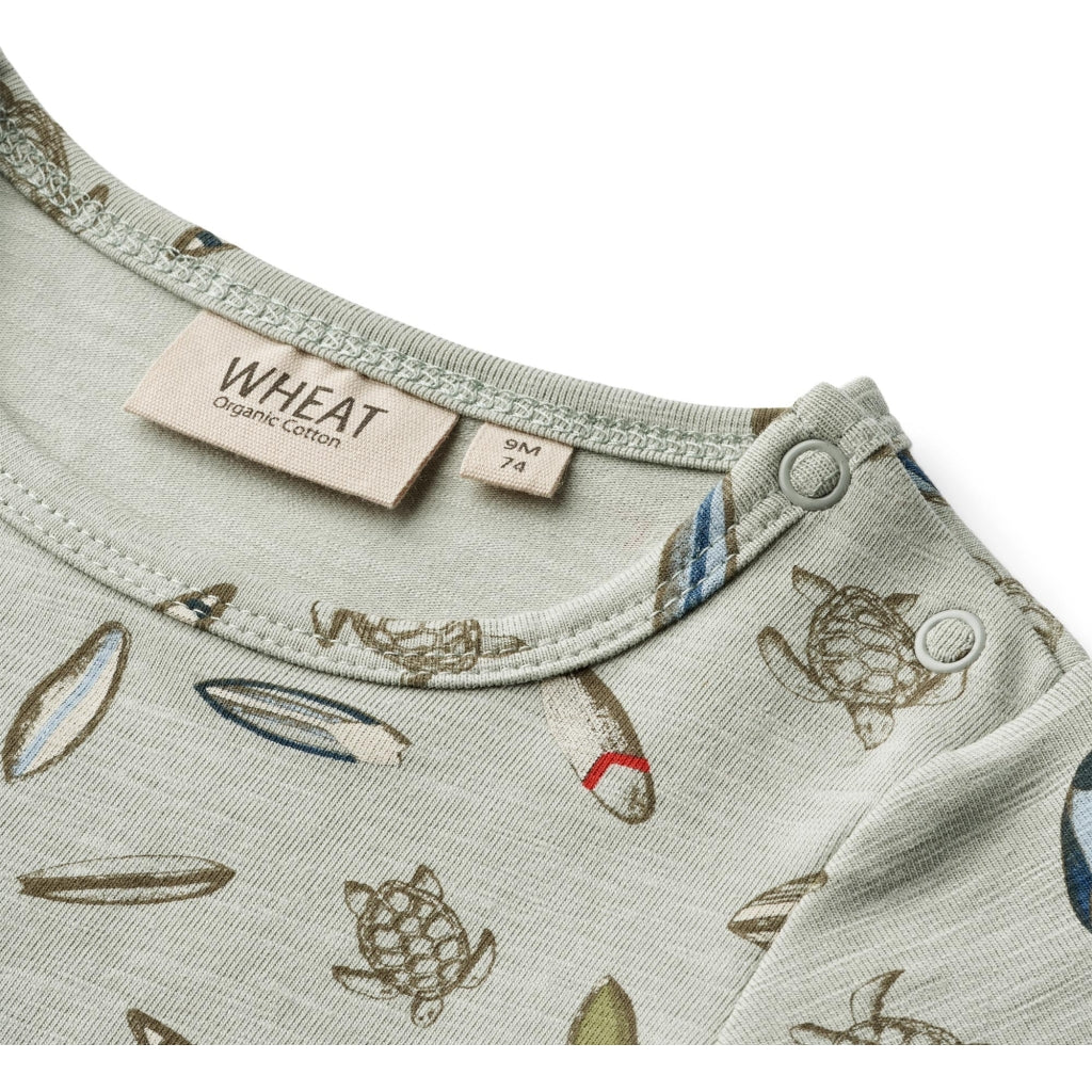 Freddie long sleeve bodysuit - turtle surf