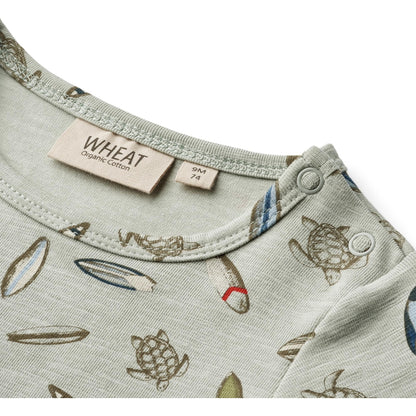 Freddie long sleeve bodysuit - turtle surf