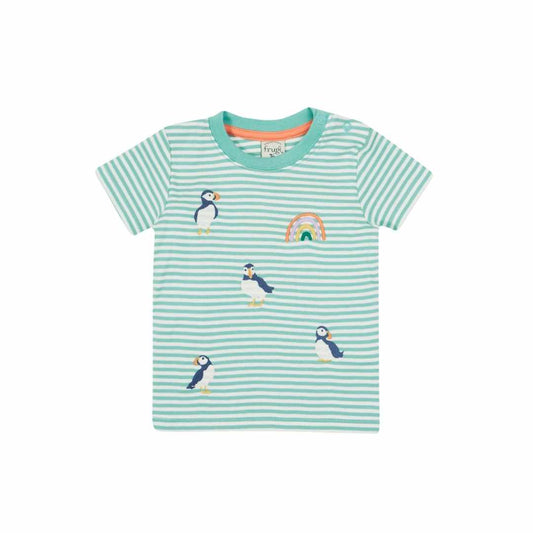 Little embroidered puffin applique t shirt