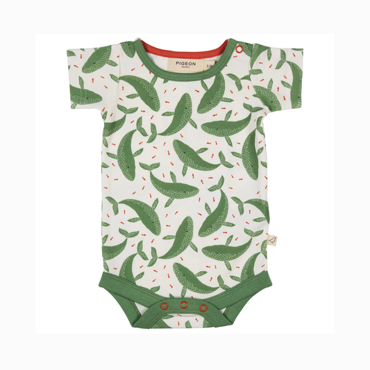 Whale short sleeve bodysuit