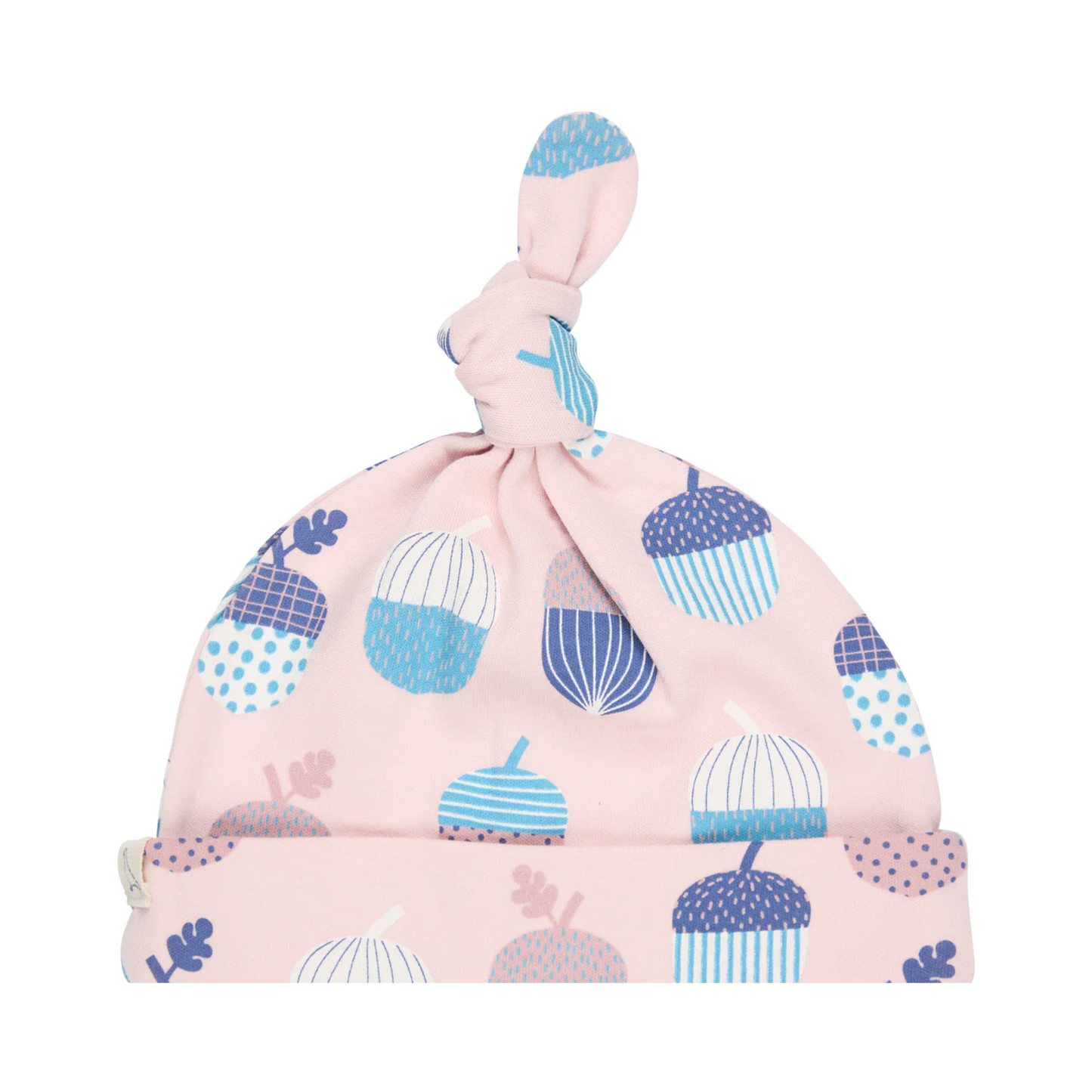 Pink acorns knotted hat