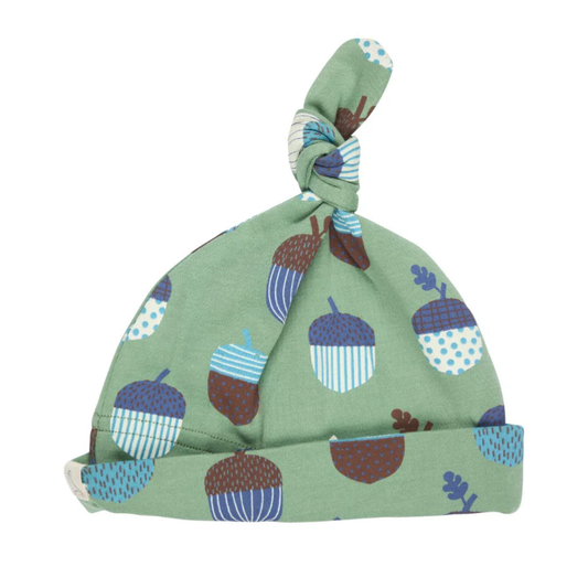 Green acorns knotted hat