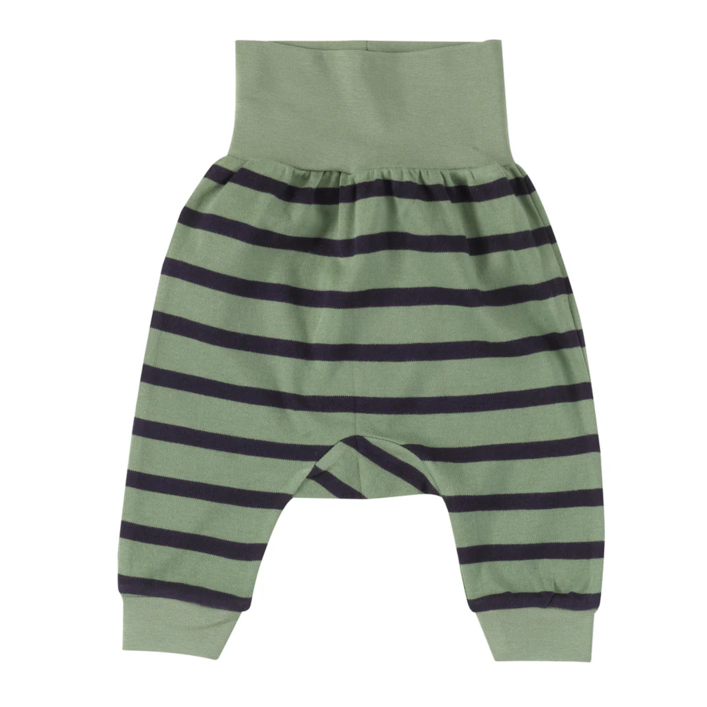 Breton stripe baby joggers - green