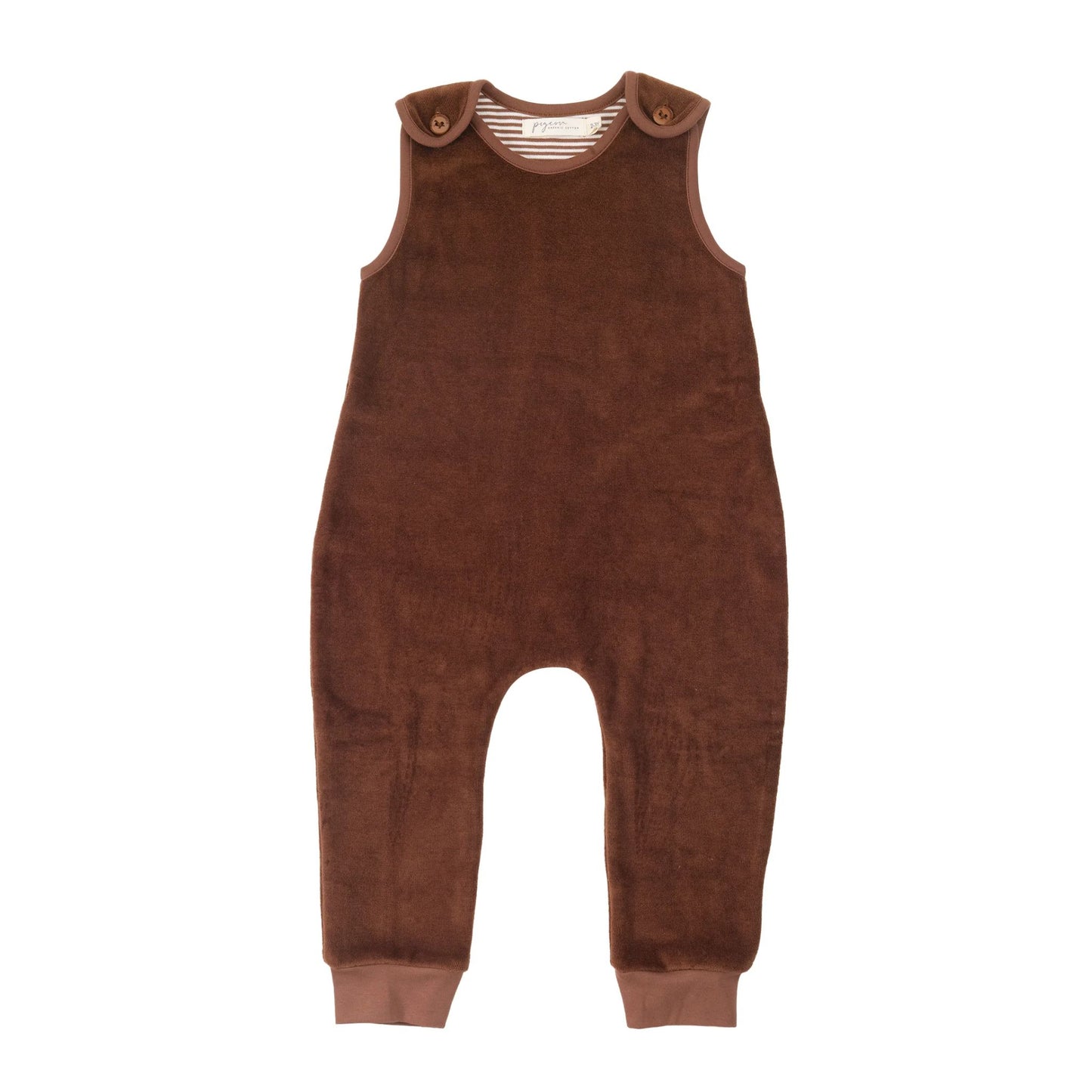 Velour playsuit nut brown