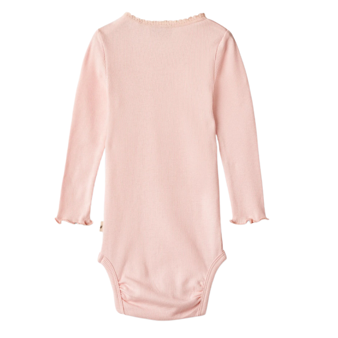 Lotta long sleeve rib bodysuit - rose ballet