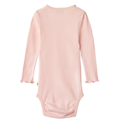 Lotta long sleeve rib bodysuit - rose ballet