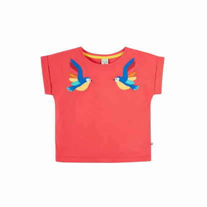 Daisy applique parrots t shirt