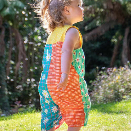 Summer printed rainbow hotpotch dungarees