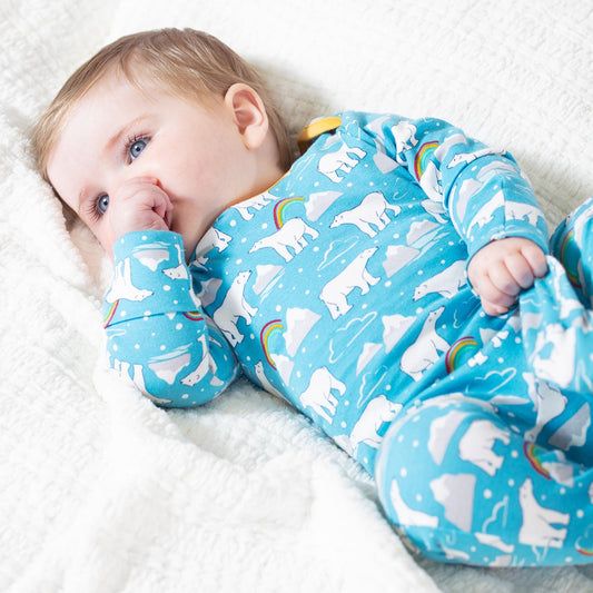Winter tales easy dressing babygrow