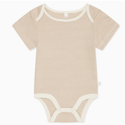 Short sleeve bodysuit - oatmeal stripe