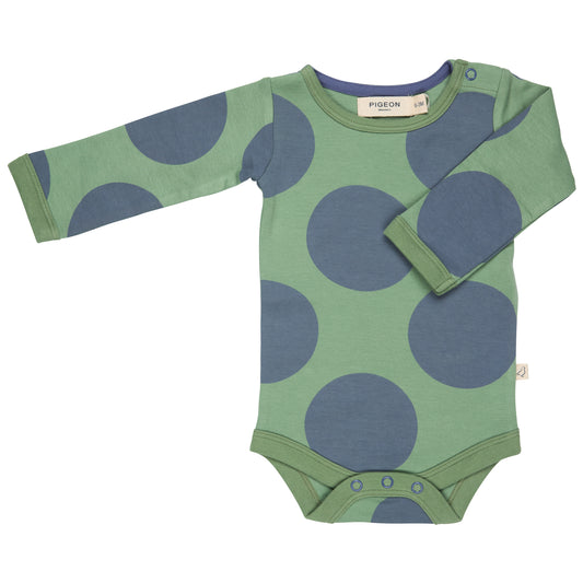 Giant spot blue/ green long sleeve bodysuit