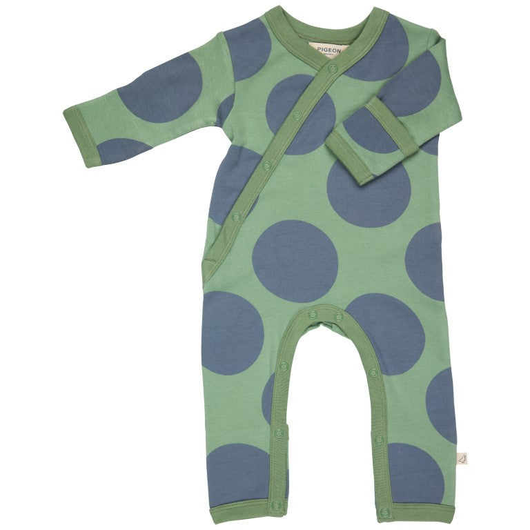 Kimono romper - giant spot blue/ green