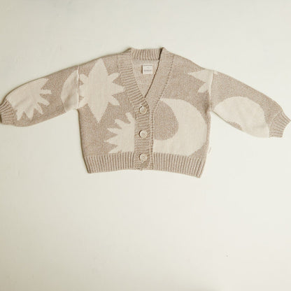 Moon star cardigan - abstract neutral