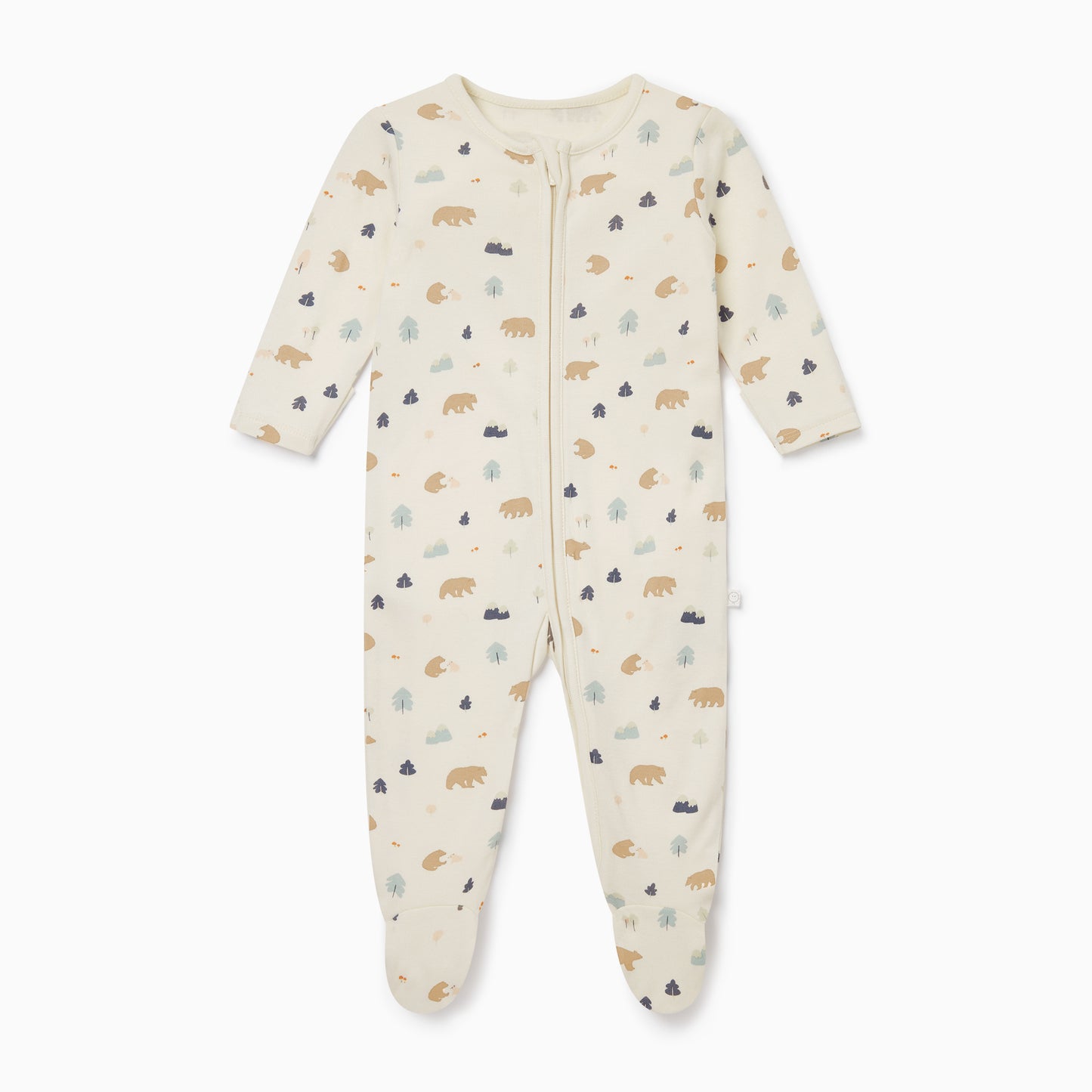 Bear print double zip sleepsuit