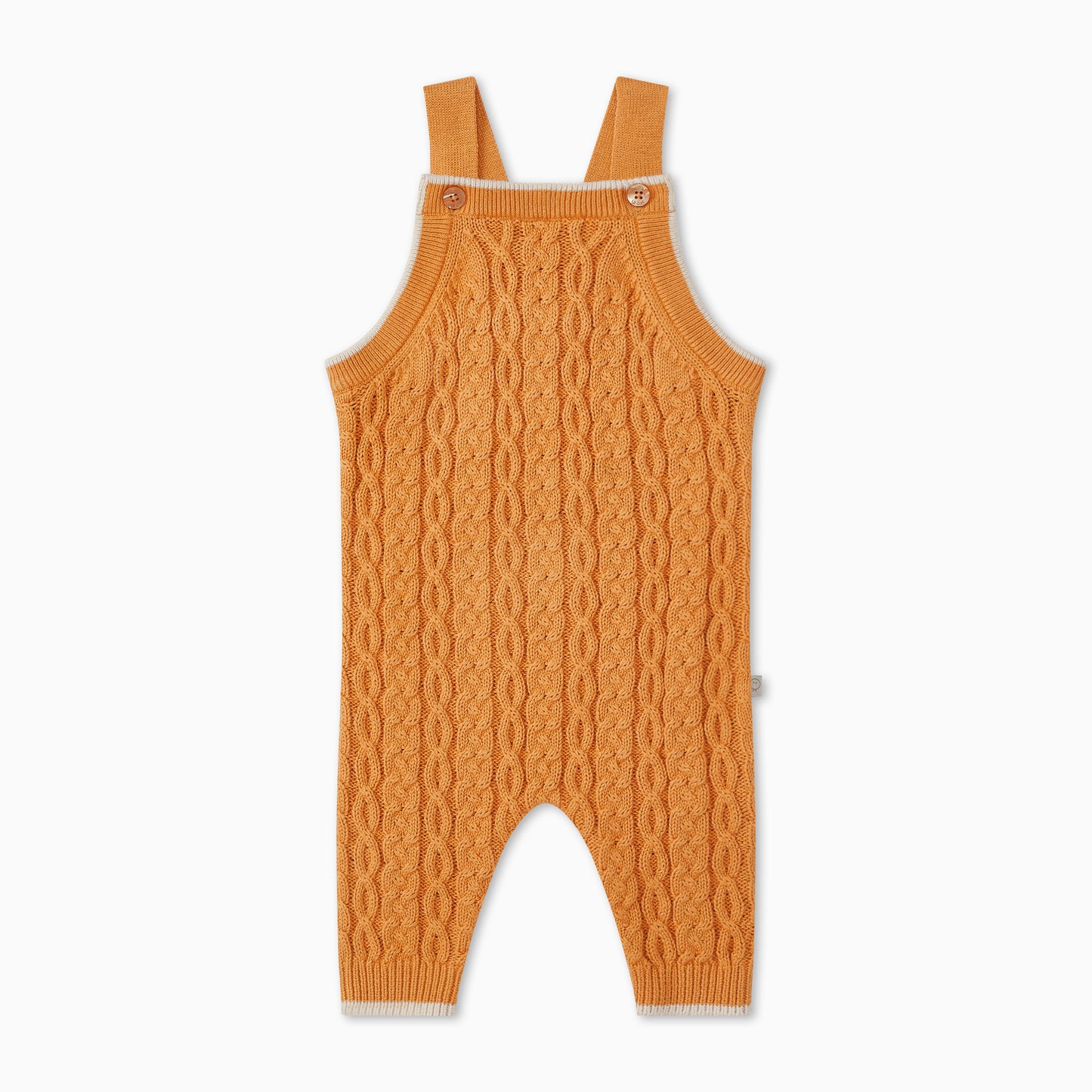 Cable knit dungarees - mustard