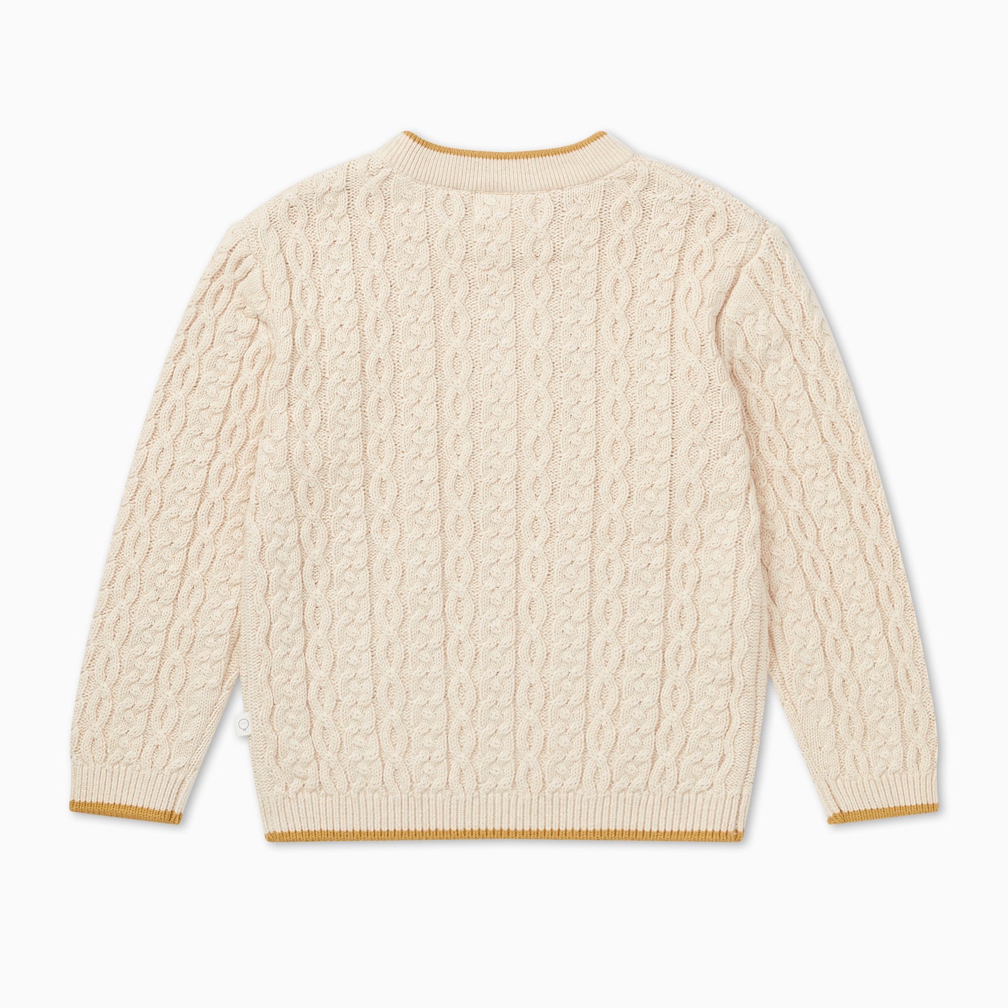 Cable knit tipped jumper - oat