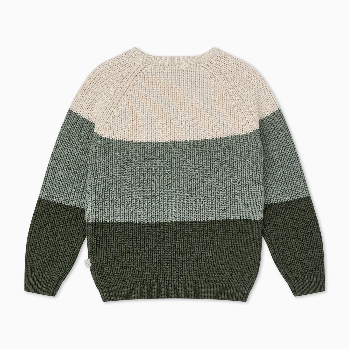 Chunky knit colourblock jumper - green